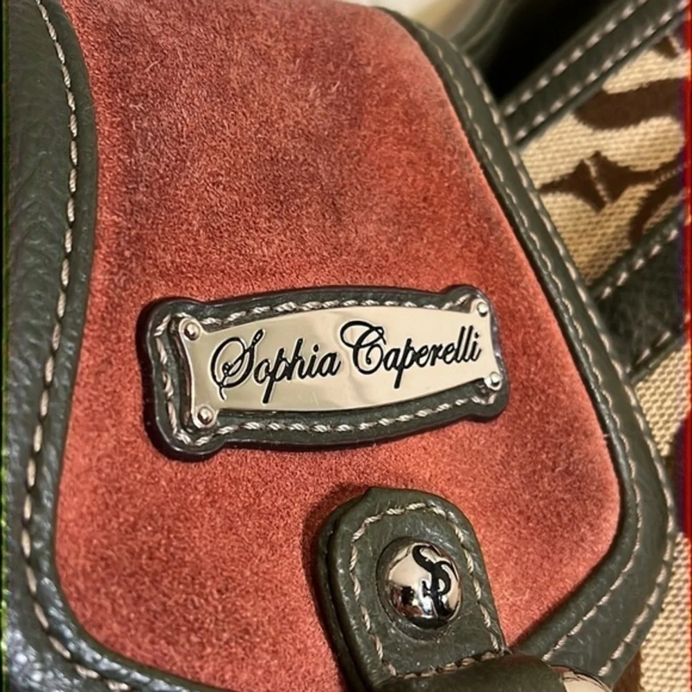Sophia Caperelli shoulder bag brown tan burgundy